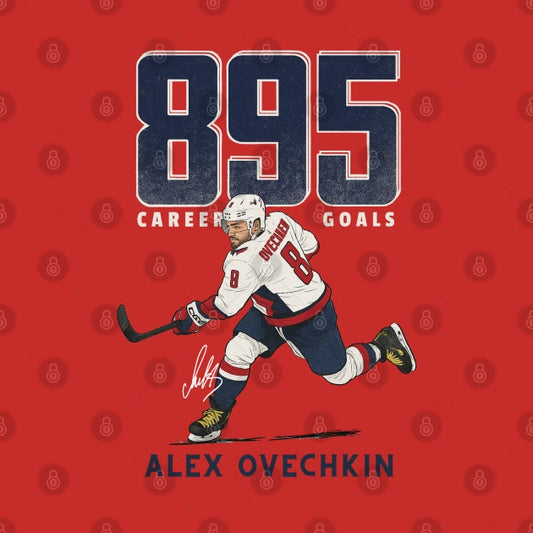 Alex Ovechkin #8 895 Goals Hockey Cartoon-Khao802 T-Shirt