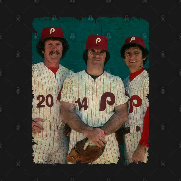Mike Schmidt, Pete Rose, And Larry Bowa In Philadelphia Phillies Hoodie