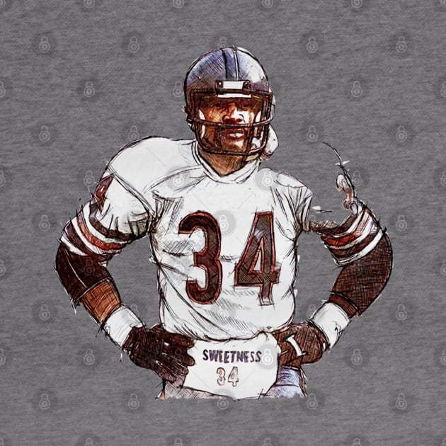 Walter Payton Chicago Sweetness Sketch Hoodie