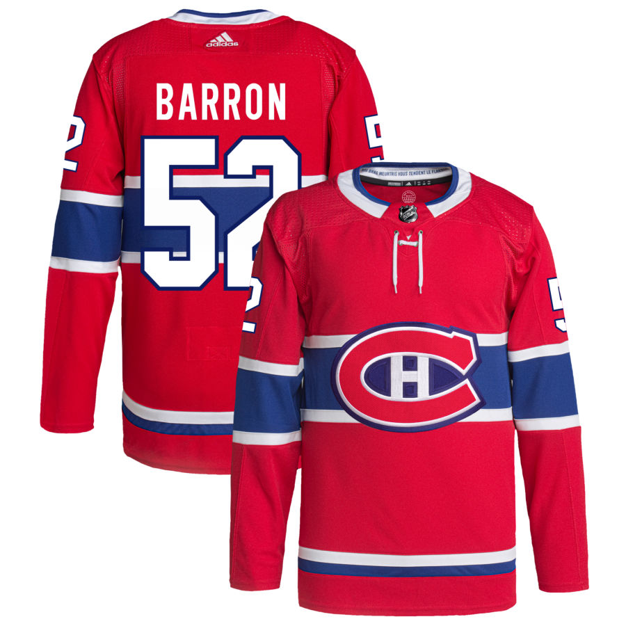 Justin Barron Montreal Canadiens Home Primegreen Authentic Pro Jersey - Red