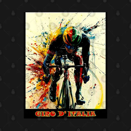 Giro D Italia Bicycle Racing Advertising Print T-Shirt