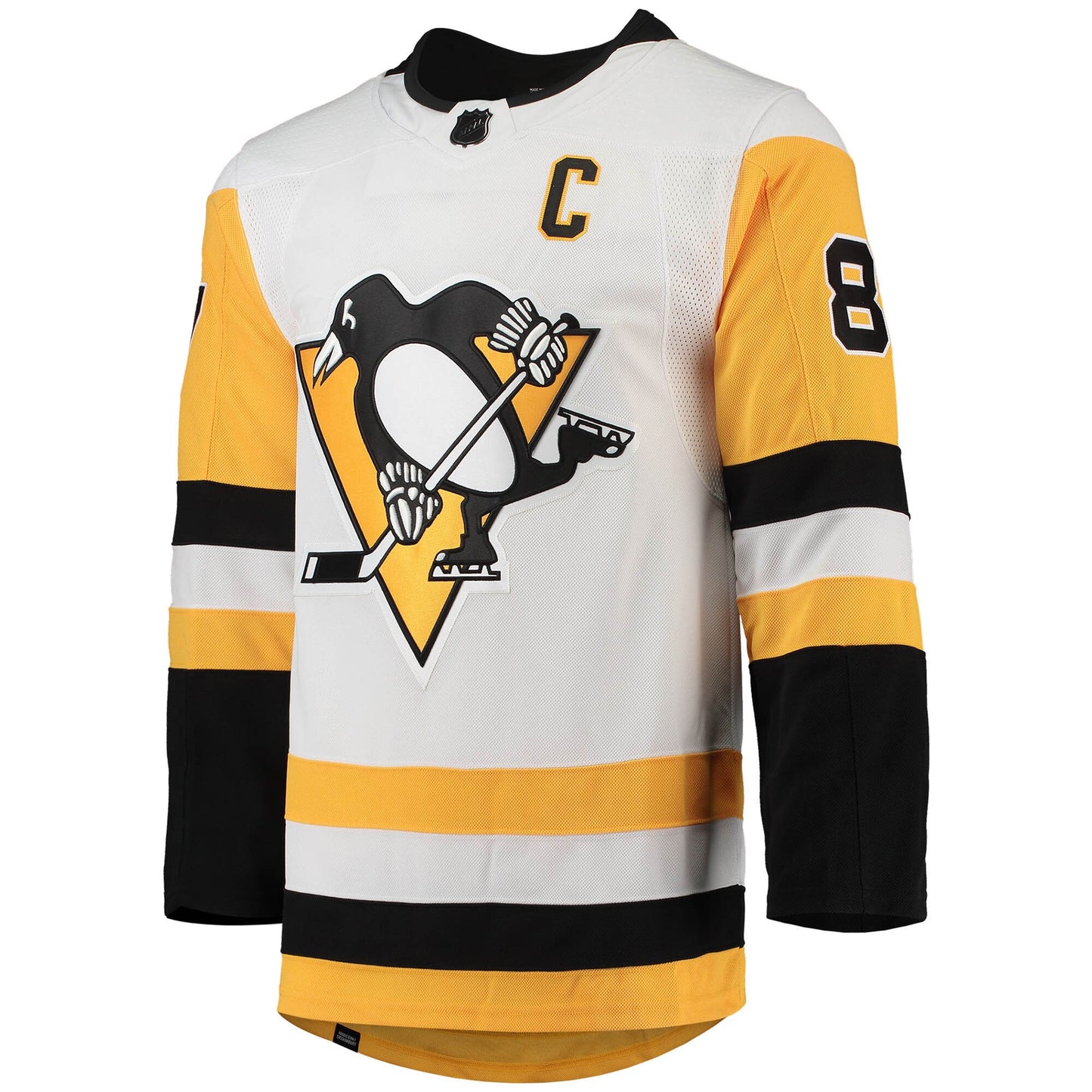 Sidney Crosby Pittsburgh Penguins Away Captain Patch Primegreen Authentic Pro Player Jersey - White