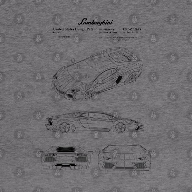 Lamborghini Aventador Patent Black Hoodie