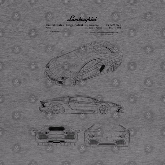 Lamborghini Aventador Patent Black Hoodie