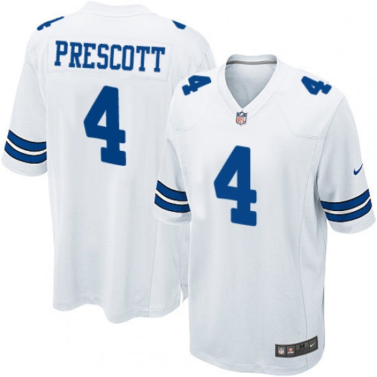 Men's Dallas Cowboys Dak Prescott Game Jersey White