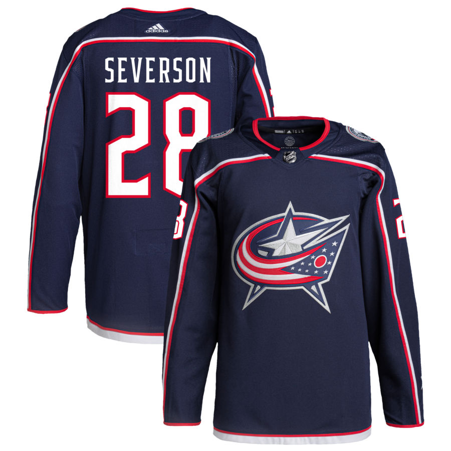 Damon Severson Columbus Blue Jackets Home Primegreen Authentic Pro Jersey - Navy