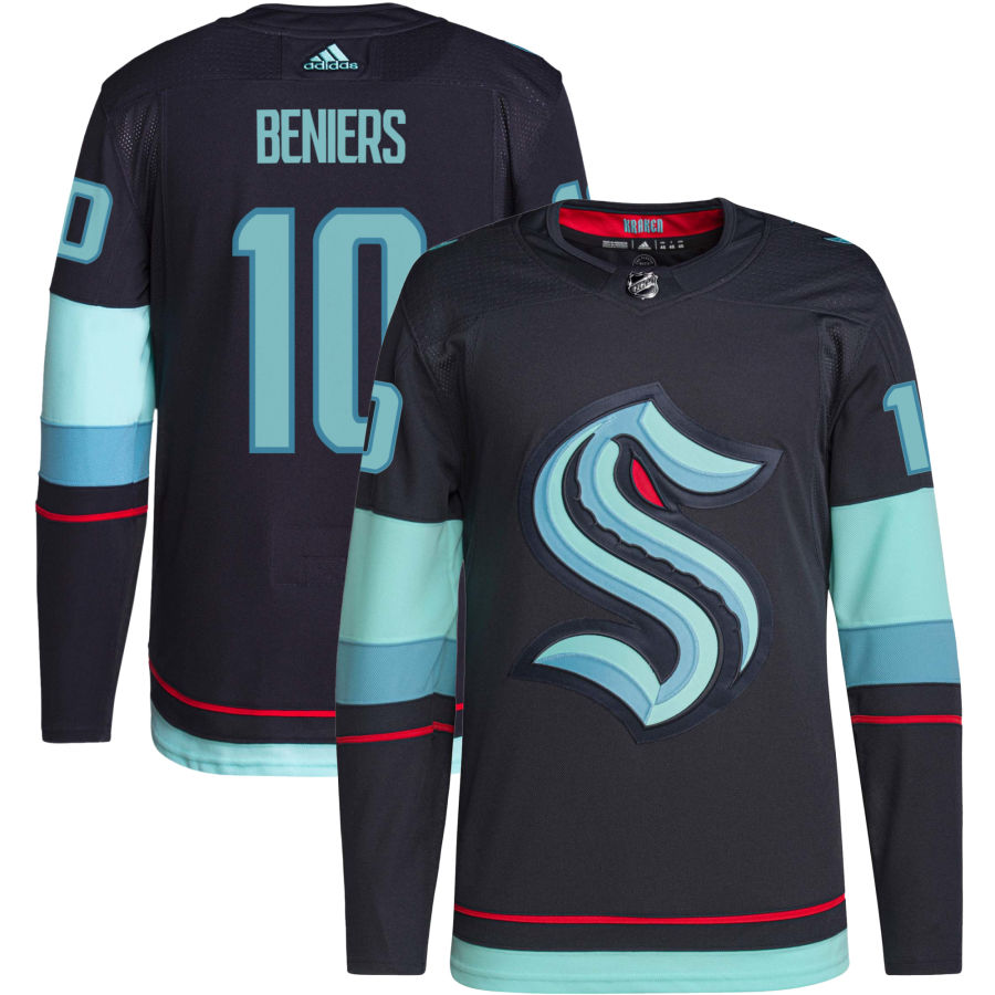 Matty Beniers Seattle Kraken Home Authentic Primegreen Jersey - Navy
