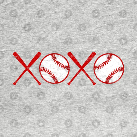 Xoxo Love Baseball Hugs And Kisses Red And White T-Shirt