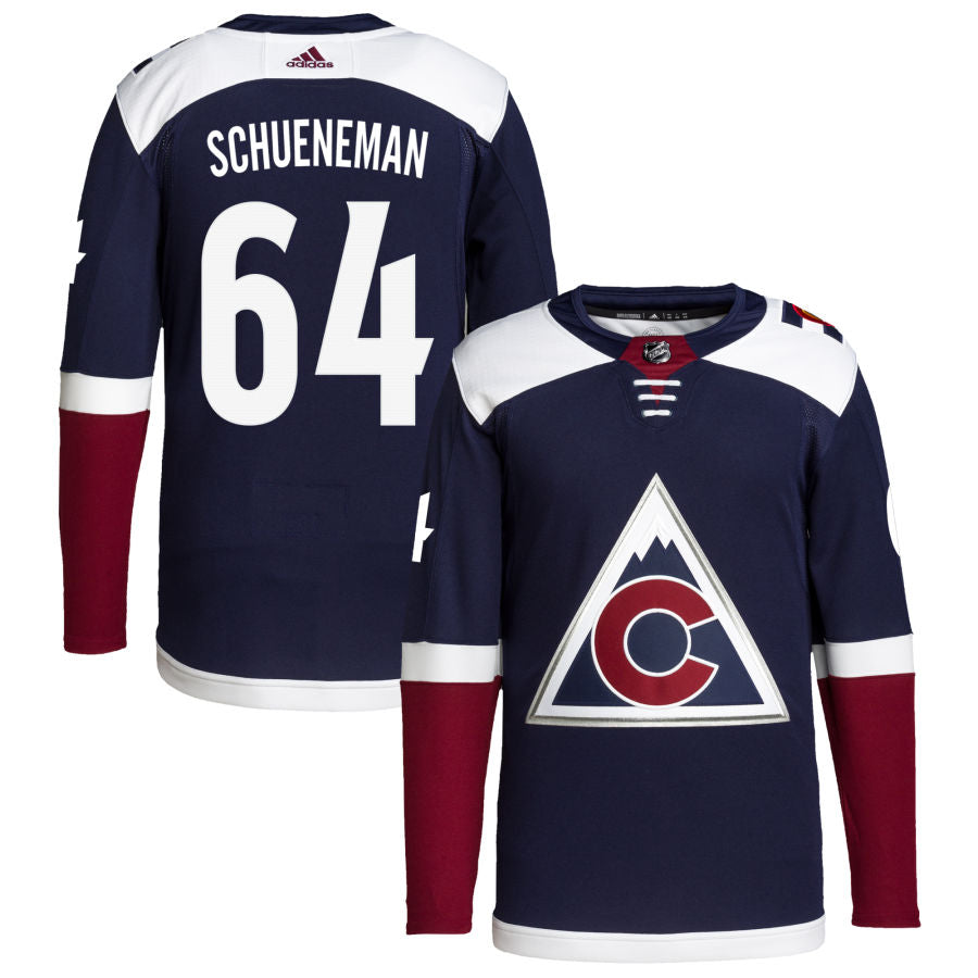 Corey Schueneman Colorado Avalanche 2018/19 Alternate Primegreen Authentic Pro Jersey - Navy