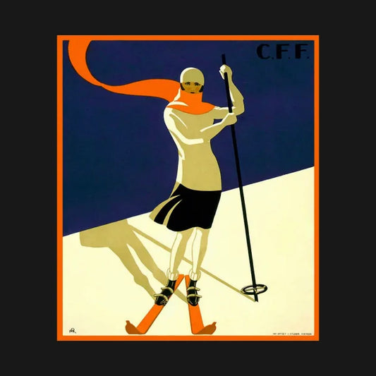 Vintage Swiss Alps Ski Art Hoodie