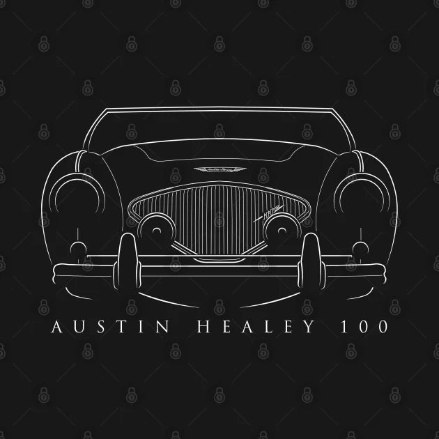 Austin Healey 100 - Front Stencil, White Hoodie