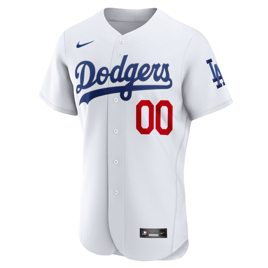Los Angeles Dodgers Home Authentic Custom Patch Jersey - White