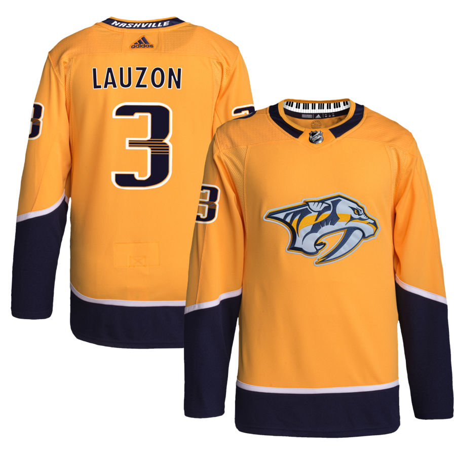 Jeremy Lauzon Nashville Predators Home Primegreen Authentic Pro Jersey - Gold