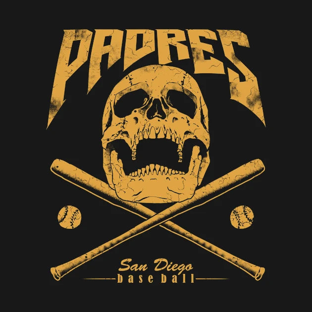Padres Baseball Vintage Skull T-Shirt