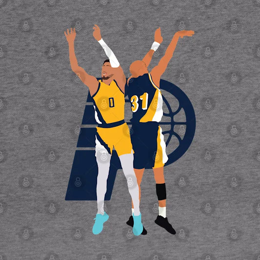 Tyrese Haliburton & Reggie Miller Indiana Pacers Vs Knicks Collage Hoodie