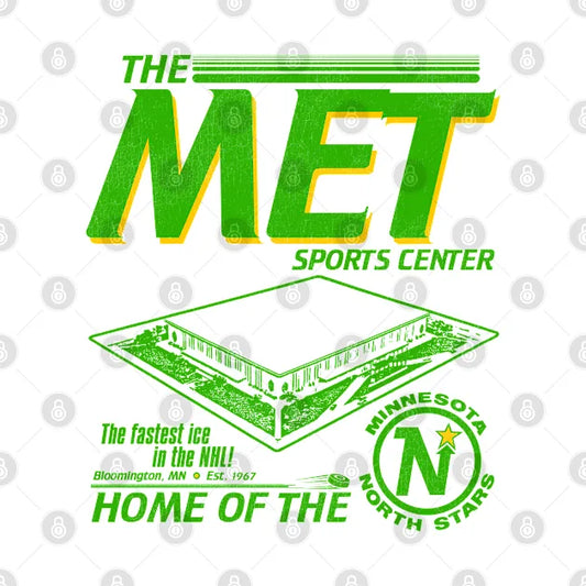 Defunct The Met Arena Minnesota North Stars Hockey Team T-Shirt
