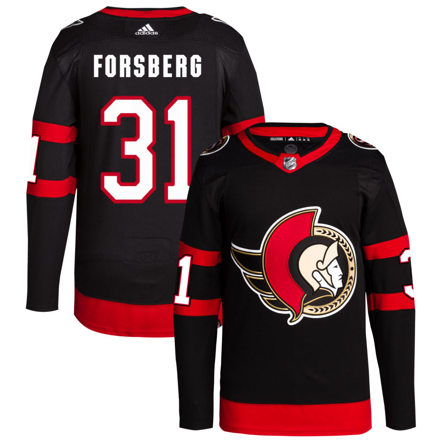 Anton Forsberg Ottawa Senators Home Primegreen Authentic Pro Jersey - Black