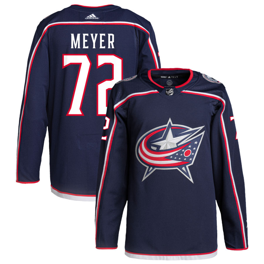 Carson Meyer Columbus Blue Jackets Home Primegreen Authentic Pro Jersey - Navy
