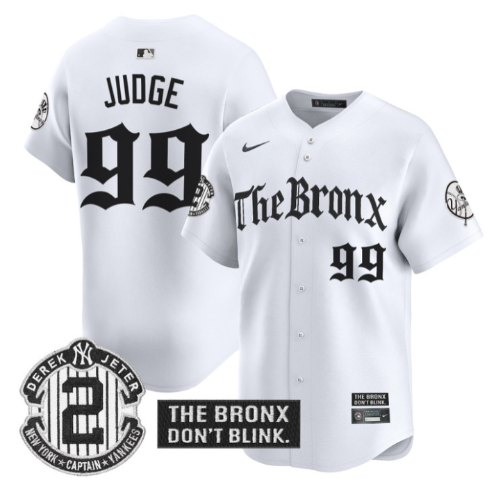 Aaron Judge Jersey #99 Yankees The Bronx Gothic Ink Drop Edition Stitched White