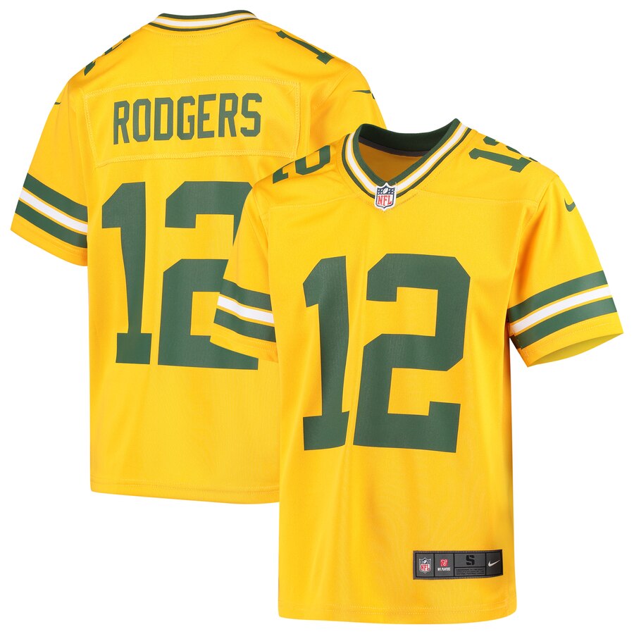 Aaron Rodgers Green Bay Packers Nike Youth Inverted Game Jersey Gold