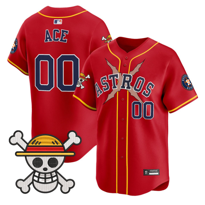 Ace Jersey #00 Houston Astros One Piece 2025 Vapor Limited Stitched Red