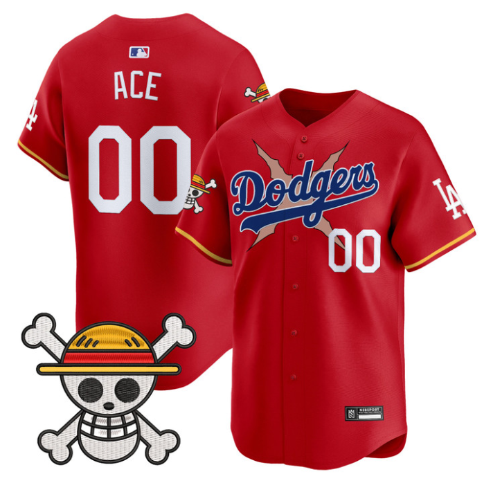 Ace Jersey #00 Los Angeles Dodgers One Piece 2025 Vapor Limited Stitched Red