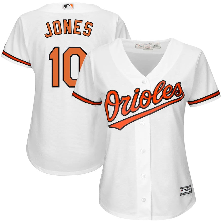 Adam Jones Baltimore Orioles Majestic Womens Cool Base Player Jersey White