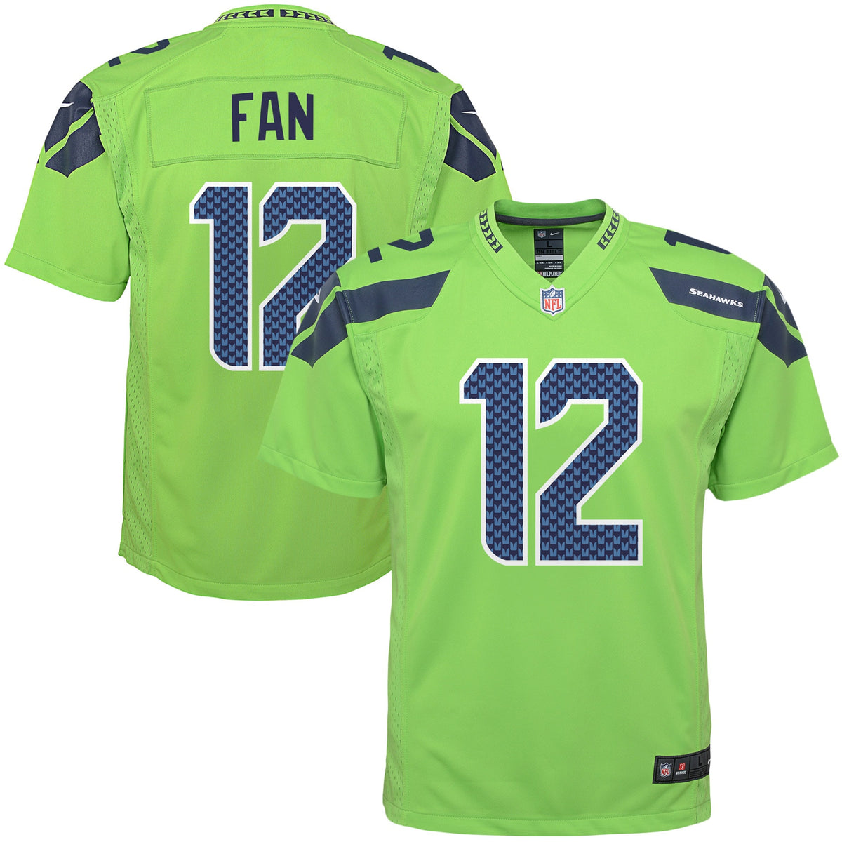 12s Seattle Seahawks Nike Youth Game Jersey Neon Green
