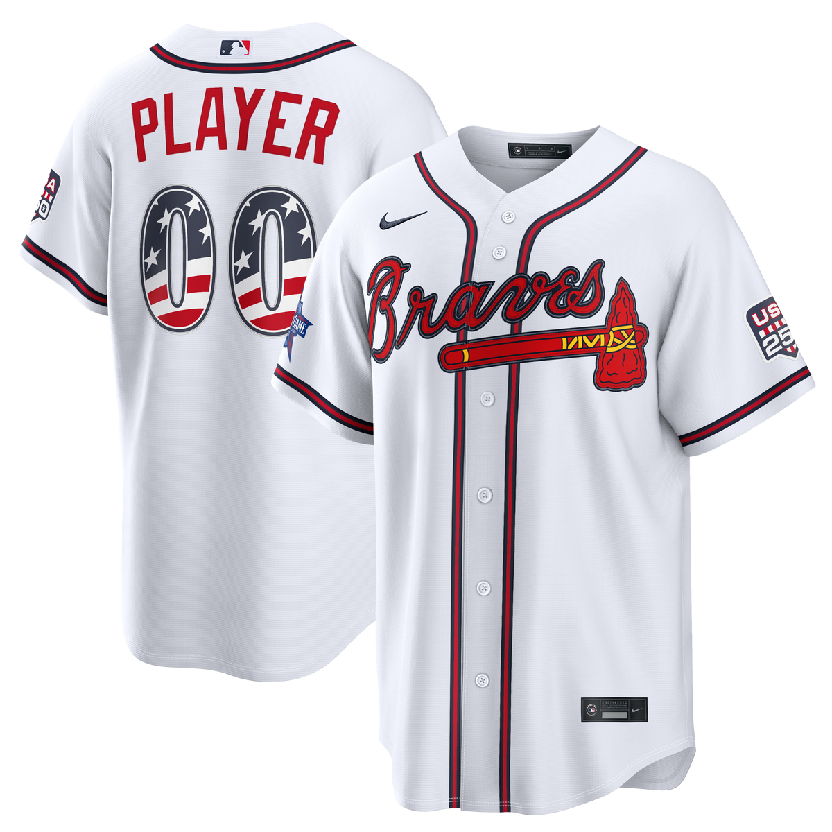 2026 All-Star Edition Stars & Stripes Men's Atlanta Braves Nike White Stadium Pick-A-Player Jersey