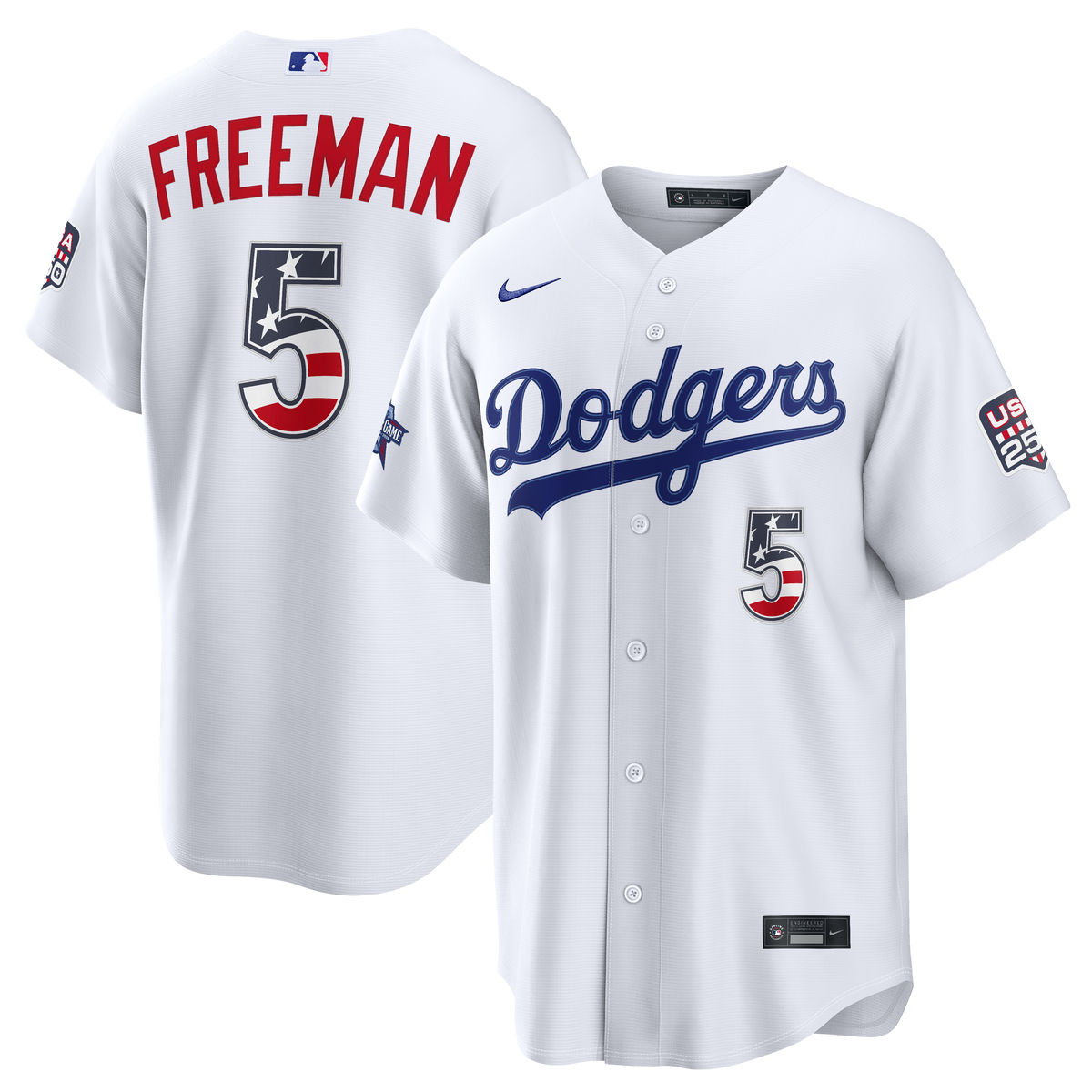 2026 All-Star Edition Stars & Stripes Men's Los Angeles Dodgers Freddie Freeman Nike White Stadium Jersey