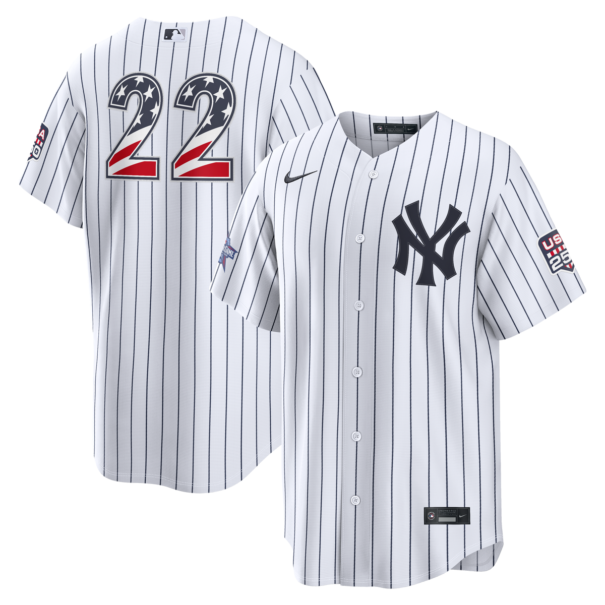 2026 All-Star Edition Stars & Stripes Men's New York Yankees Ben Rice Nike White Stadium Jersey