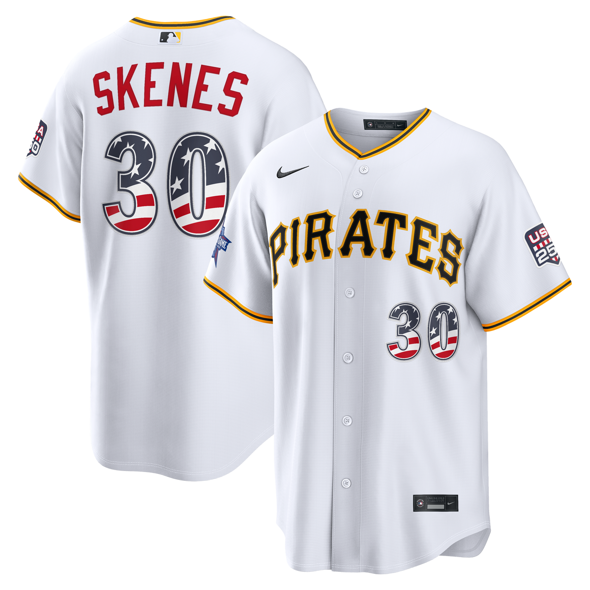 2026 All-Star Edition Stars & Stripes Men's Pittsburgh Pirates Paul Skenes Nike White Stadium Jersey