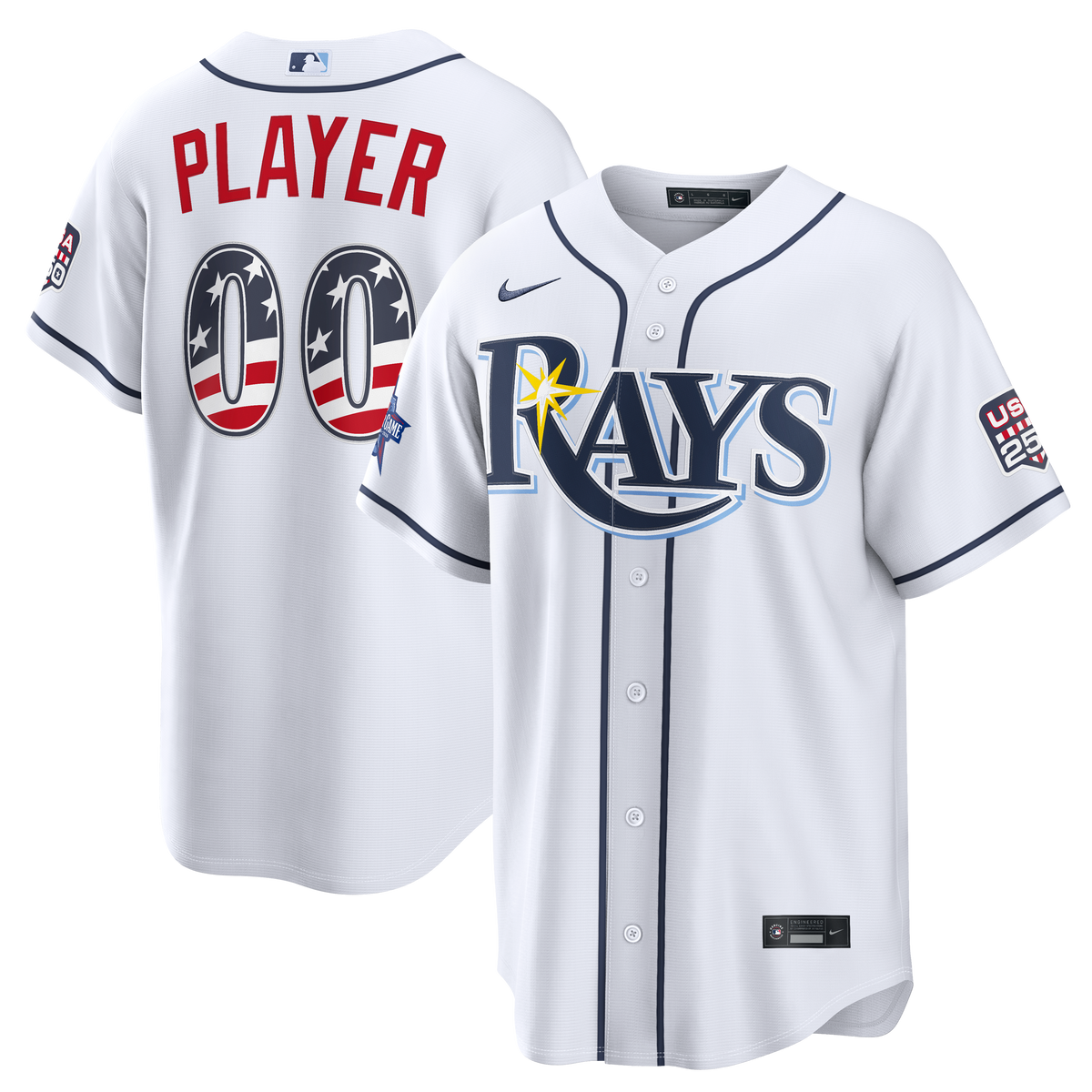 2026 All-Star Edition Stars & Stripes Men's Tampa Bay Rays Nike White Stadium Pick-A-Player Jersey