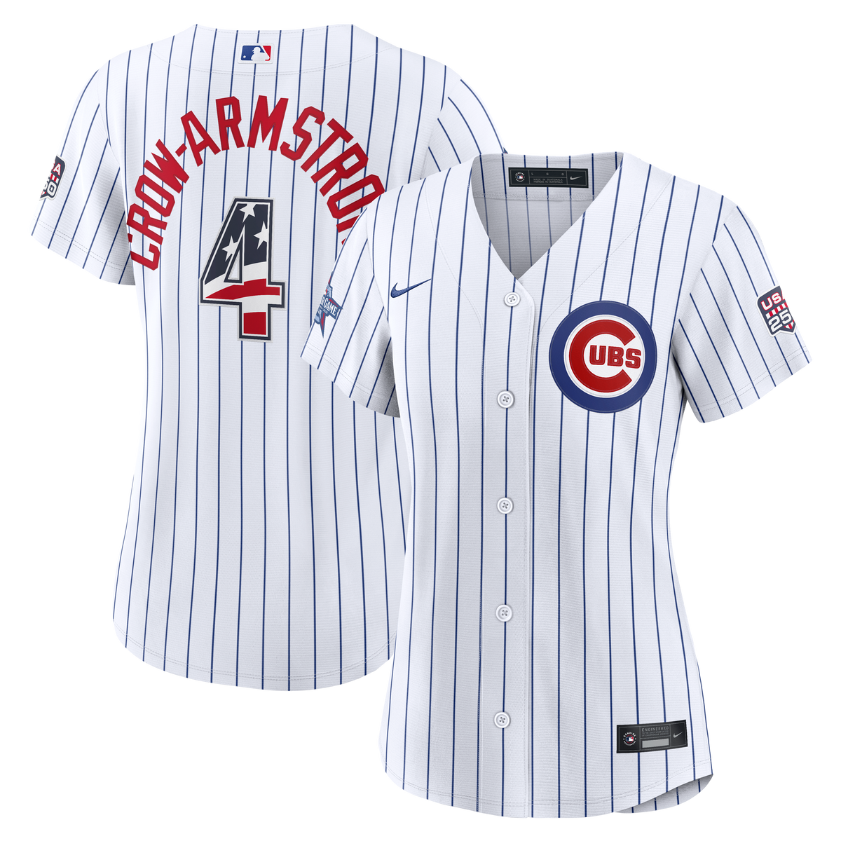 2026 All-Star Edition Stars & Stripes Women's Chicago Cubs Pete Crow-Armstrong Nike White Stadium Jersey