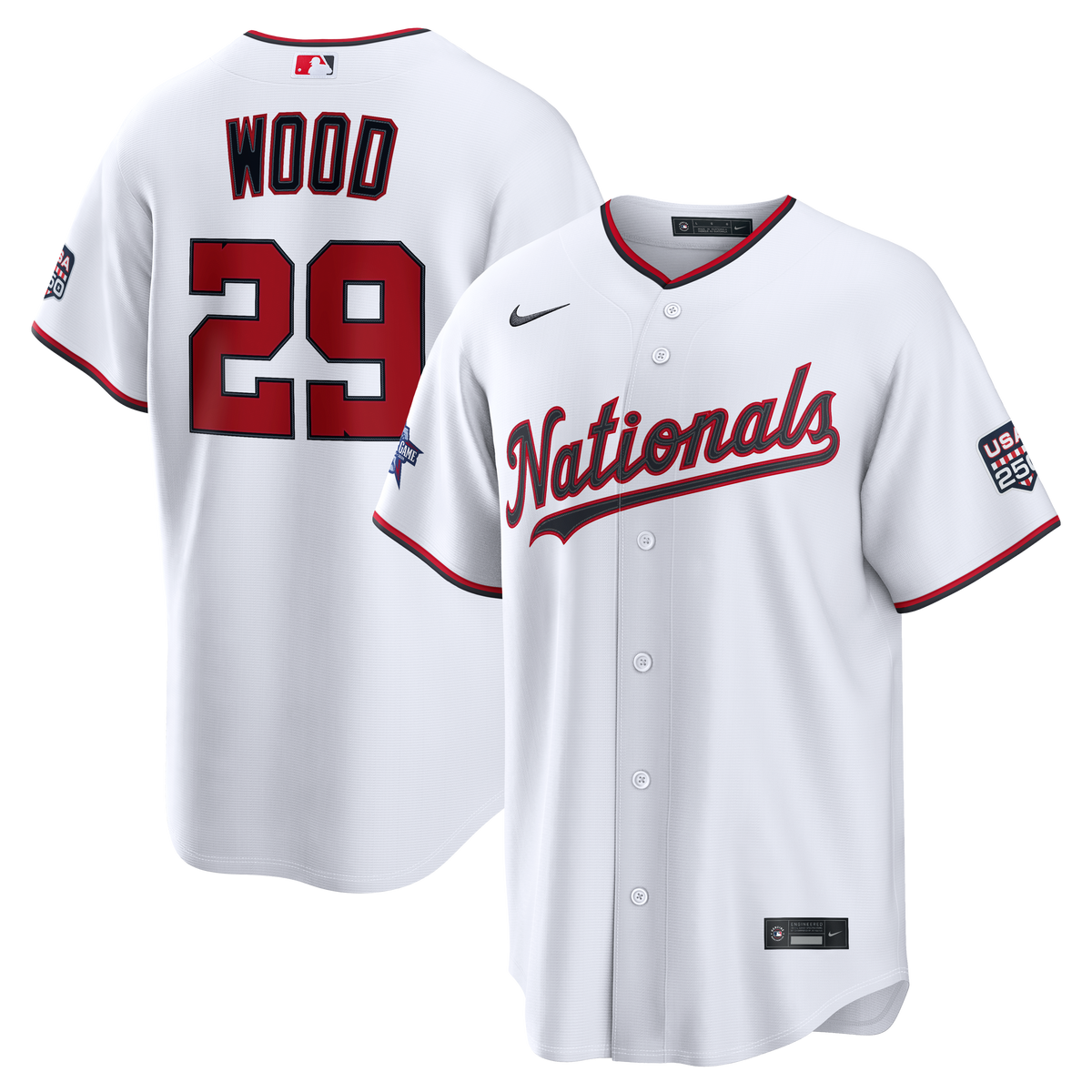 2026 All-Star Game Men's Washington Nationals James Wood Nike White Replica Jersey