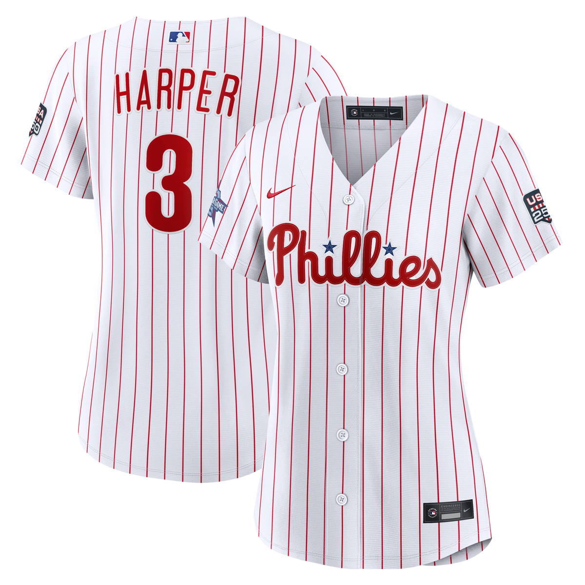 2026 All-Star Game Women's Philadelphia Phillies Bryce Harper Nike White Replica Jersey