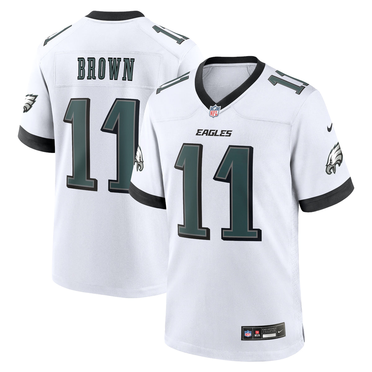 A.J. Brown Philadelphia Eagles Nike White Game Jersey White