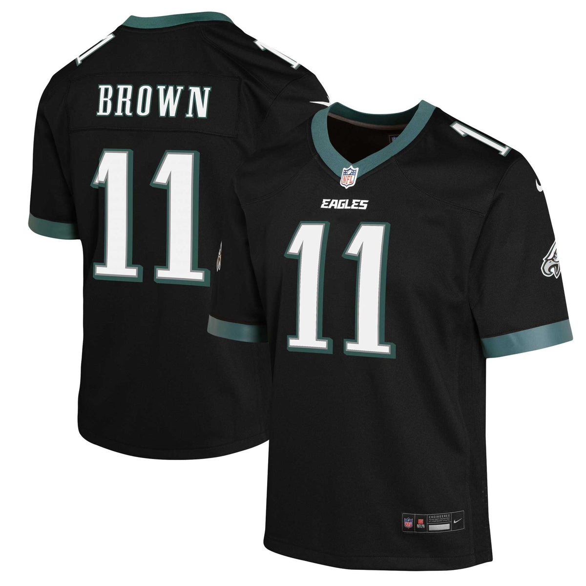 A.J. Brown Philadelphia Eagles Nike Youth Game Jersey Black