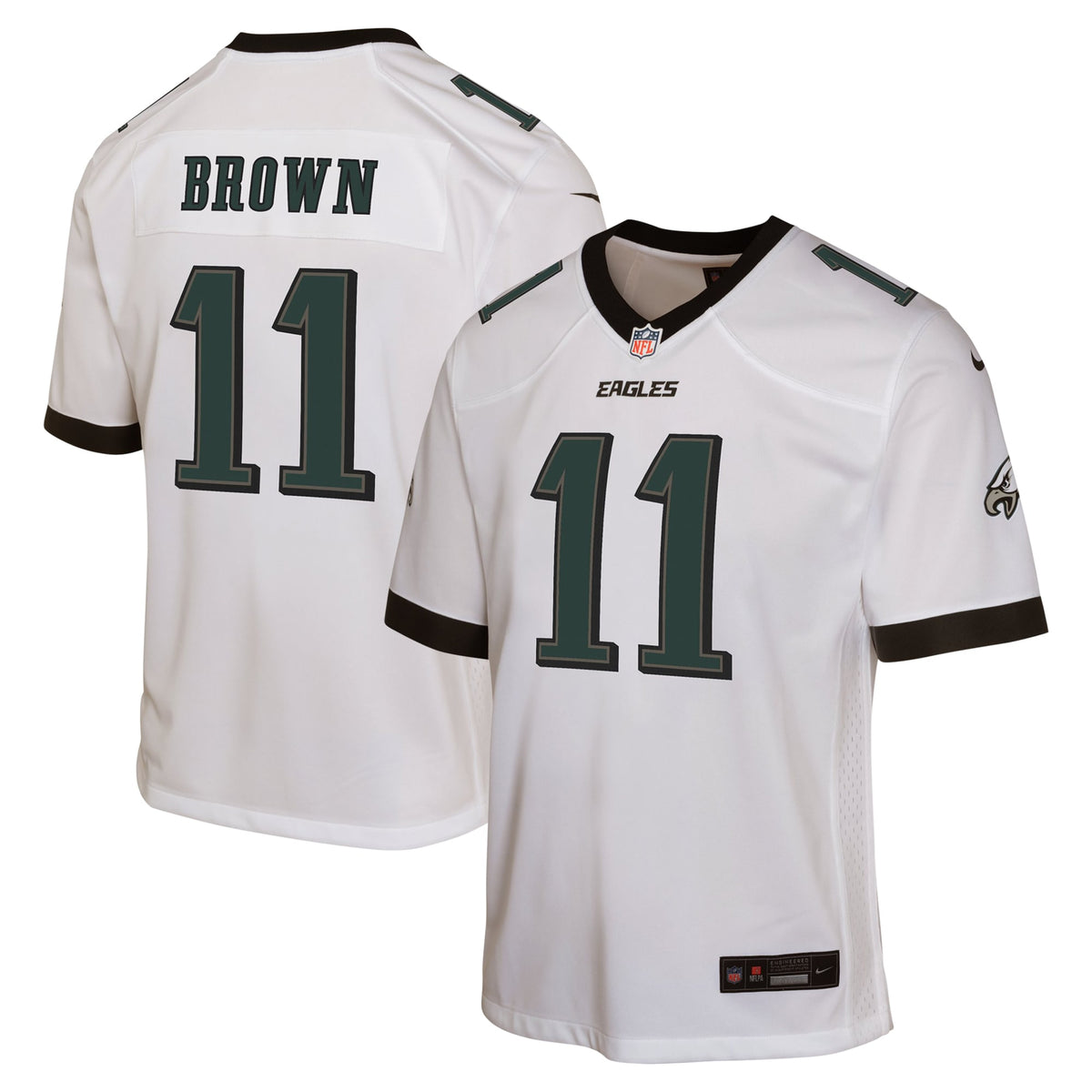 A.J. Brown Philadelphia Eagles Nike Youth Game Jersey White