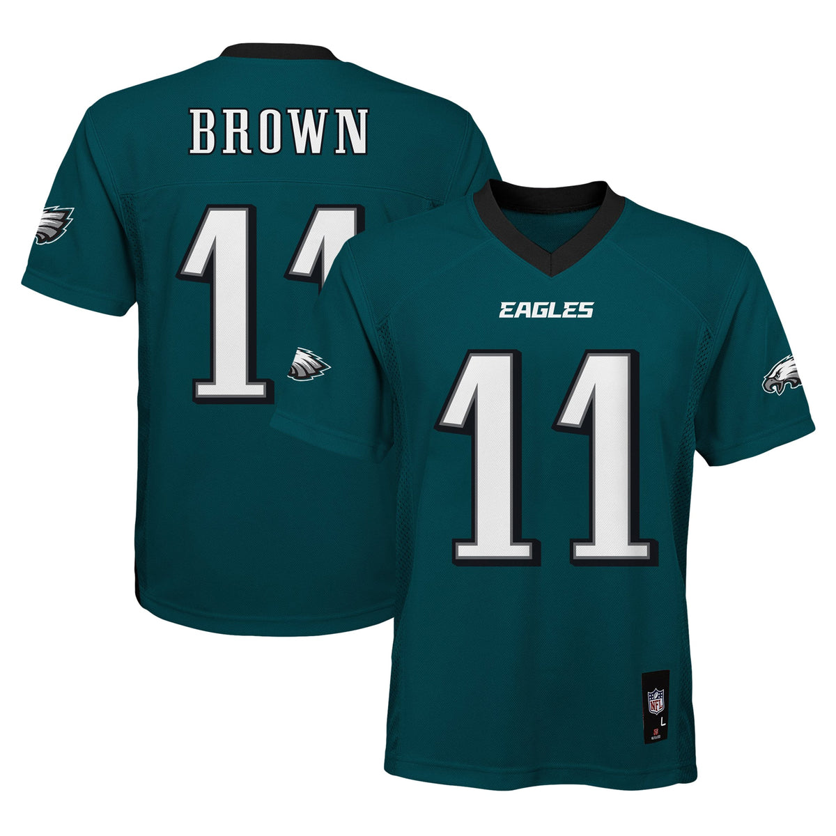 A.J. Brown Philadelphia Eagles Youth Replica Player Jersey Midnight Green