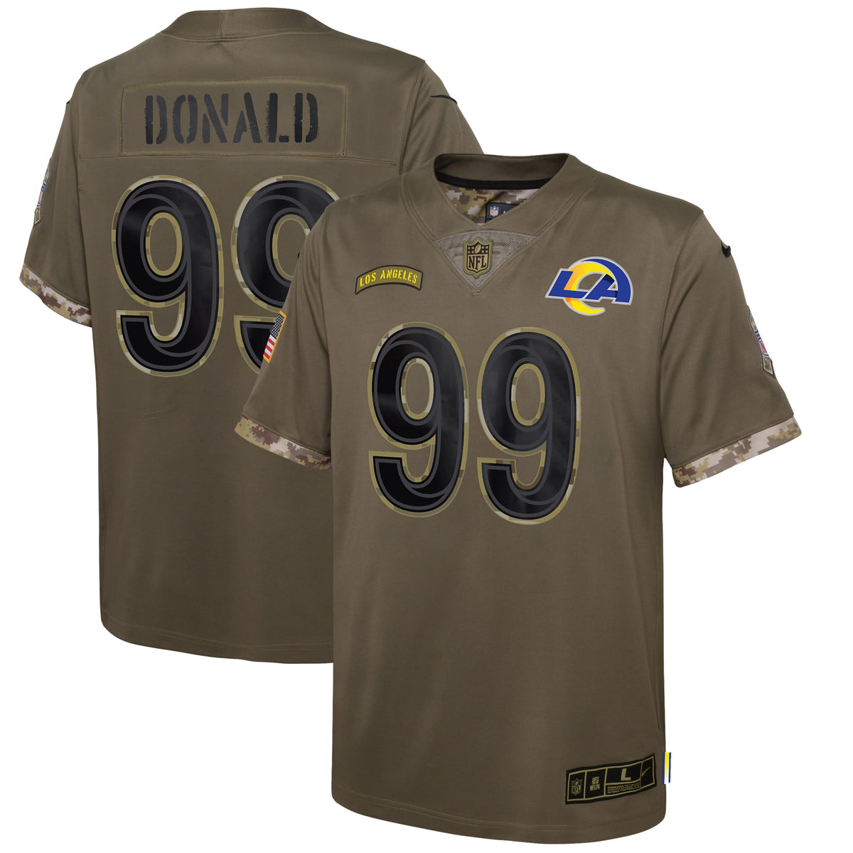Aaron Donald Los Angeles Rams Nike Youth 2022 Salute To Service Player Limited Jersey Olive