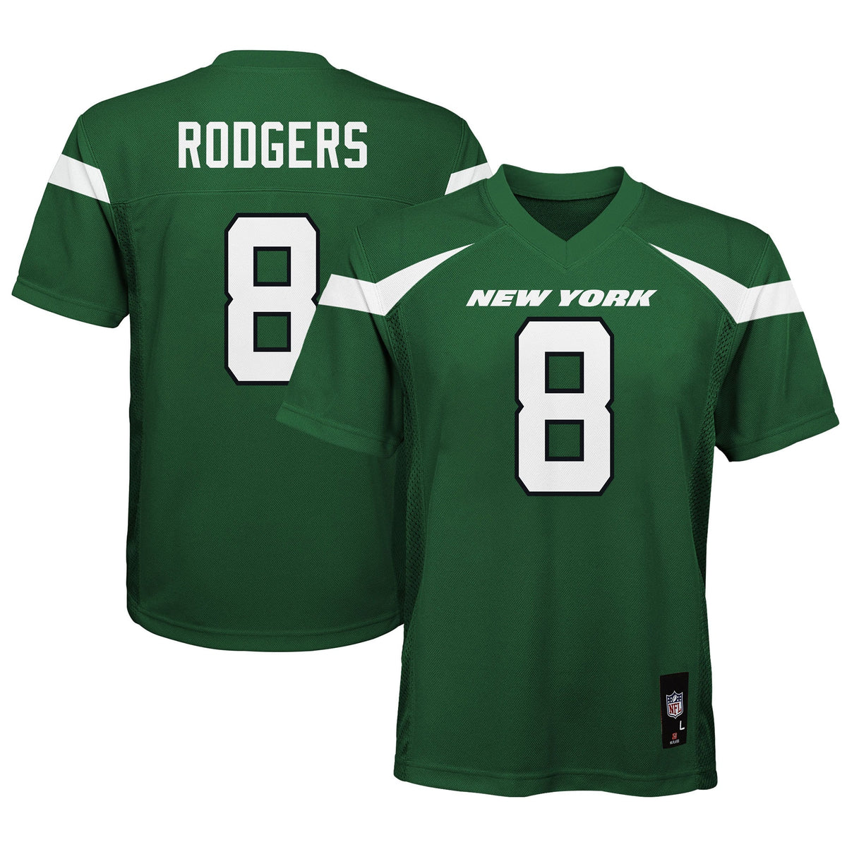 Aaron Rodgers New York Jets Youth Replica Player Jersey Gotham Green
