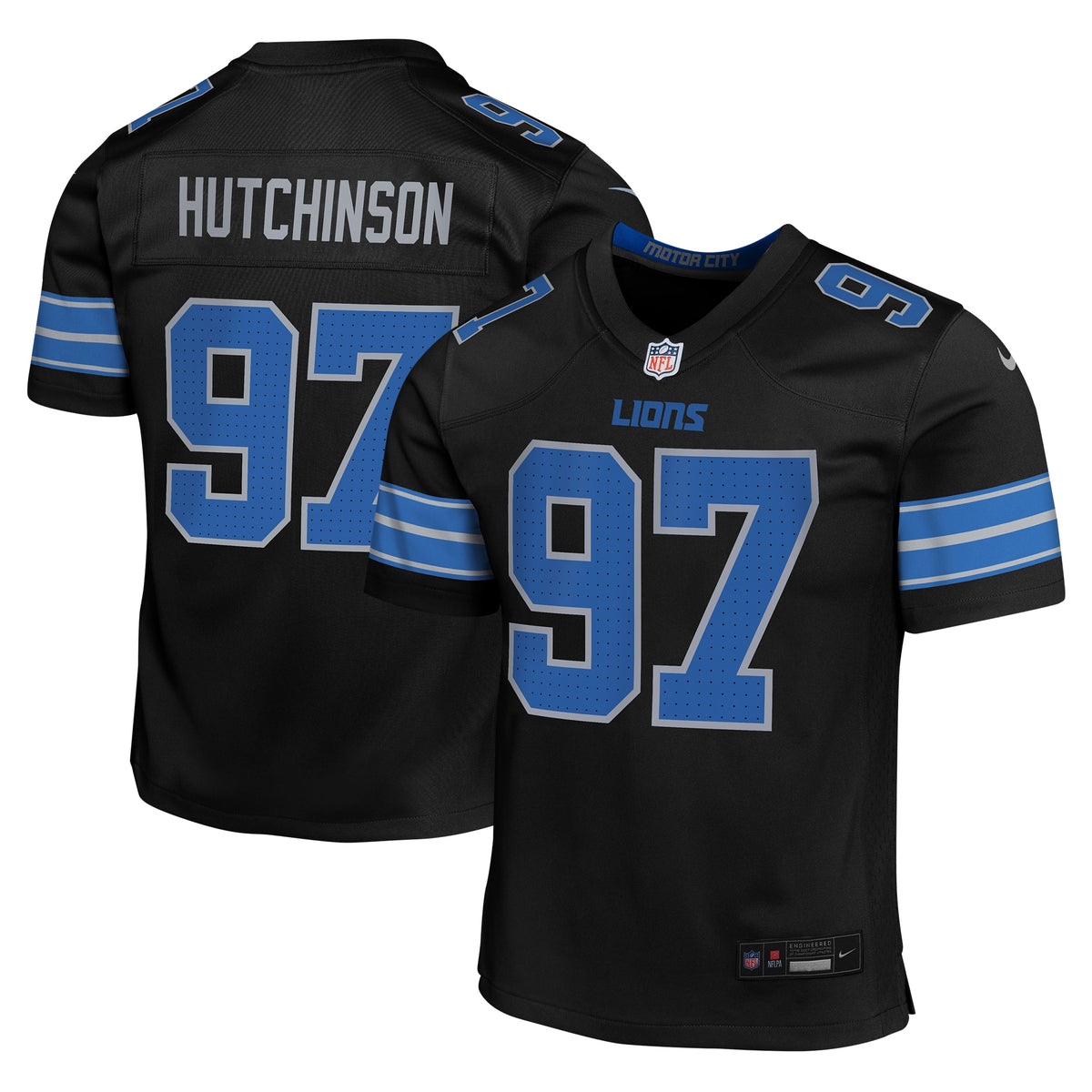 Aidan Hutchinson Detroit Lions Nike Youth Alternate Player Game Jersey Black