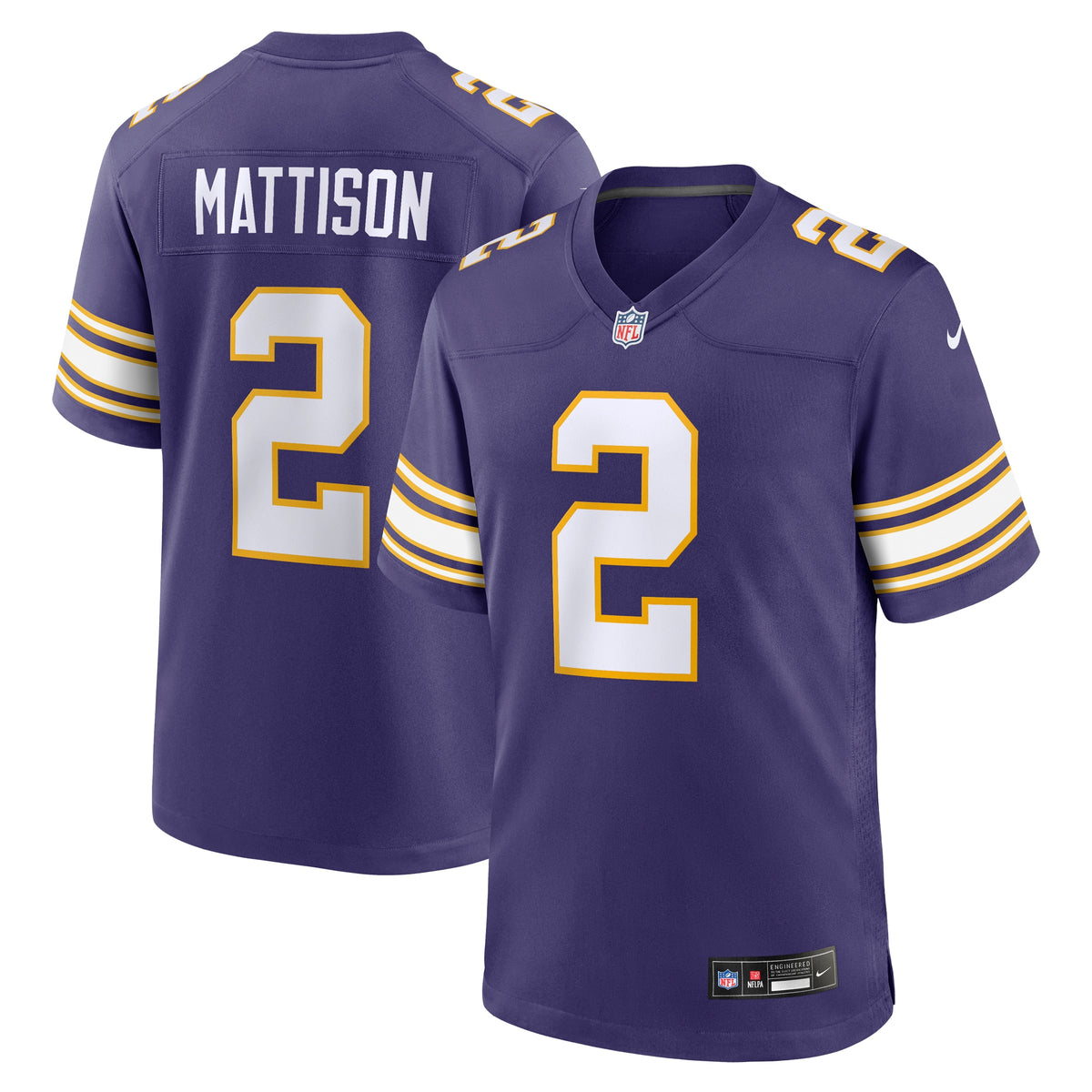 Alexander Mattison Minnesota Vikings Nike Classic Player Game Jersey Purple