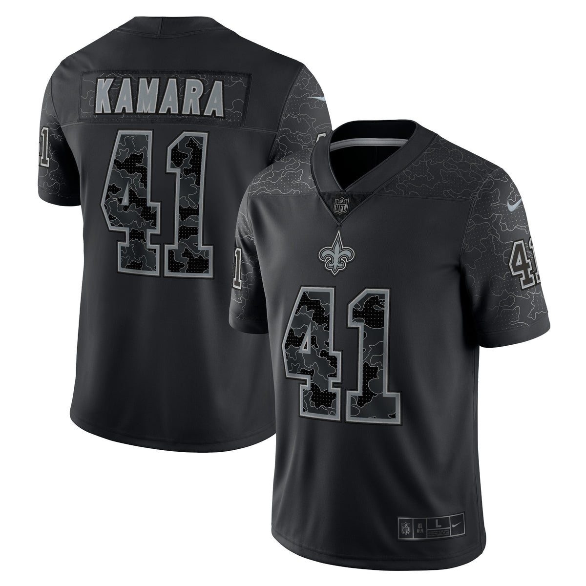 Alvin Kamara New Orleans Saints Nike RFLCTV Limited Jersey Black
