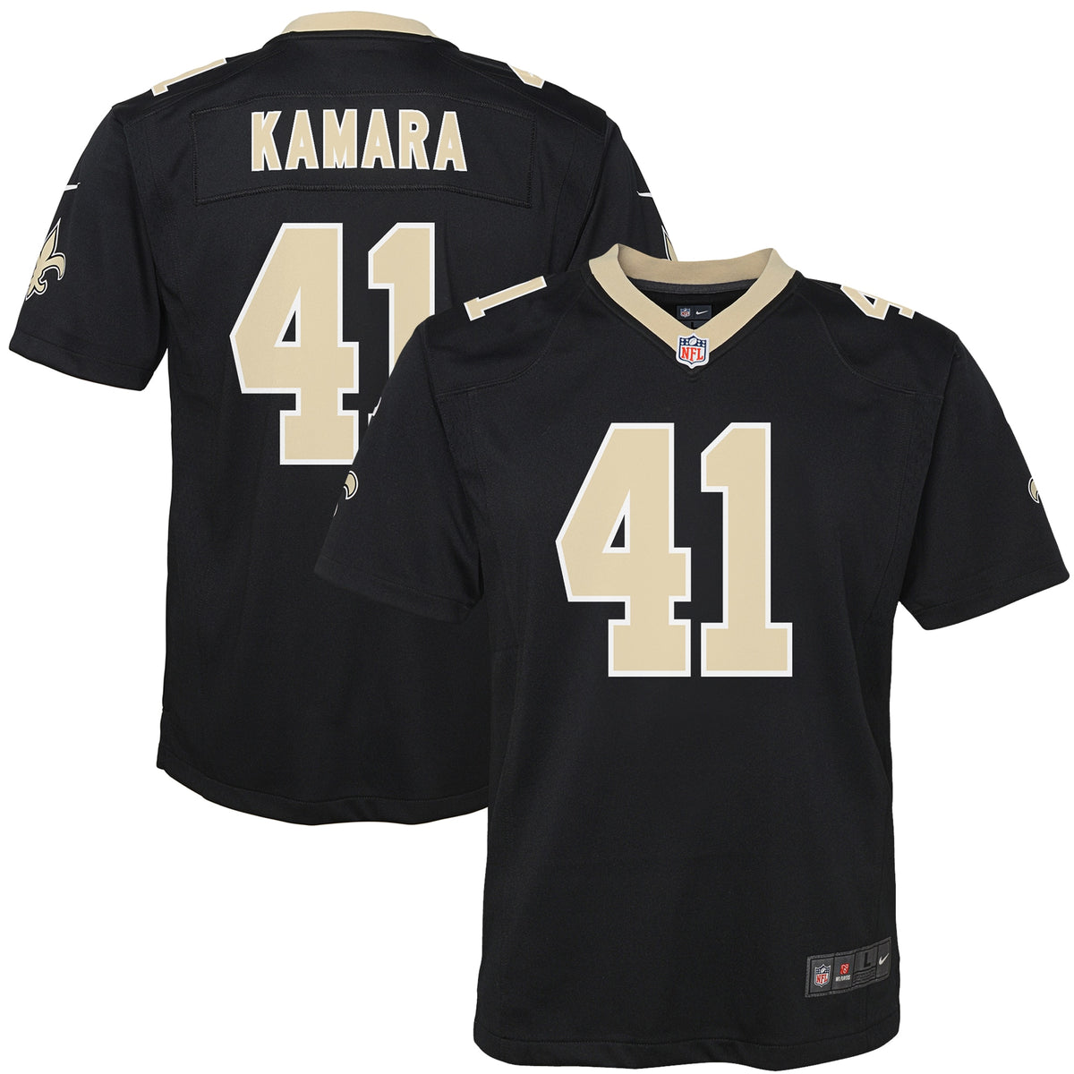 Alvin Kamara New Orleans Saints Nike Youth Game Jersey Black