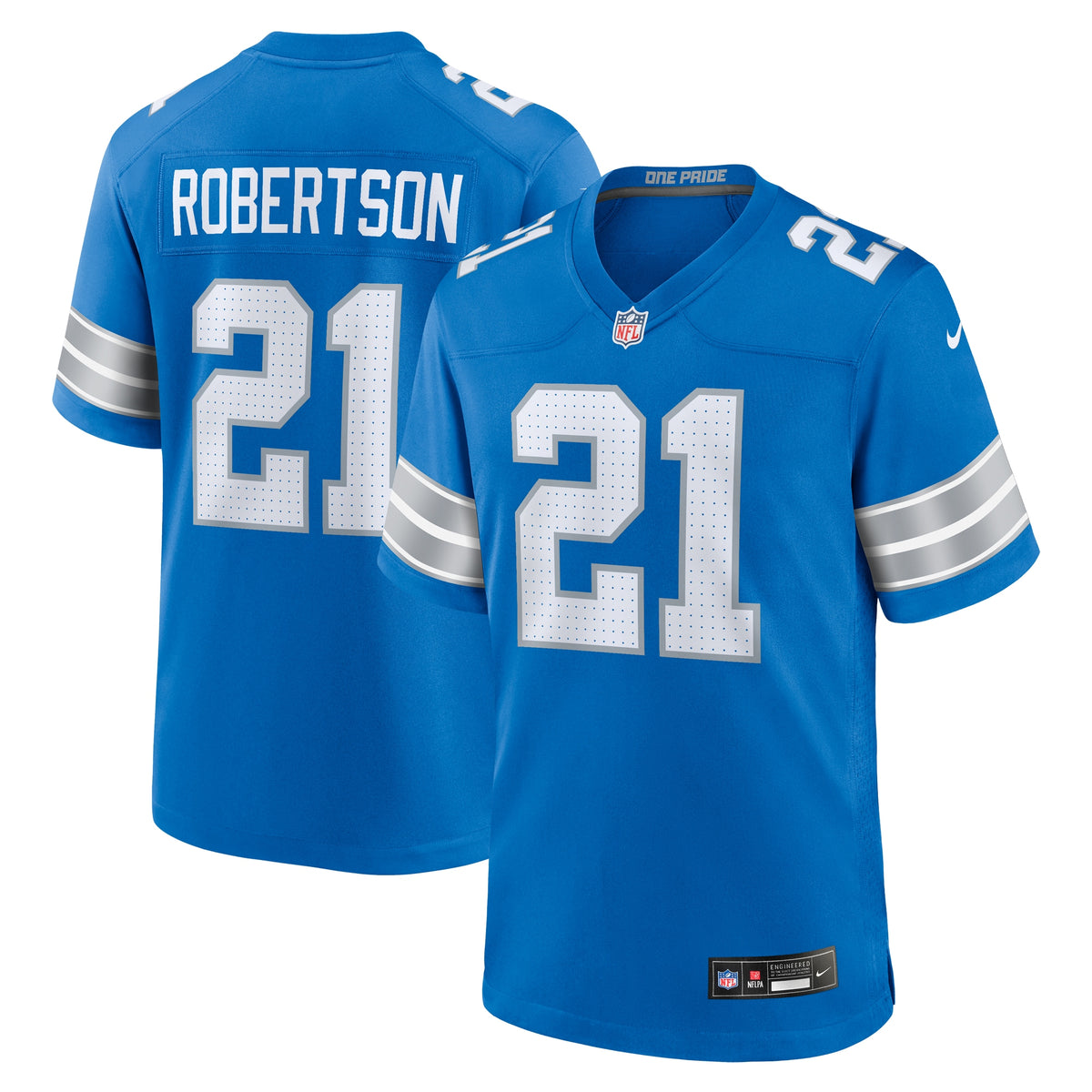 Amik Robertson Detroit Lions Nike Game Jersey Blue