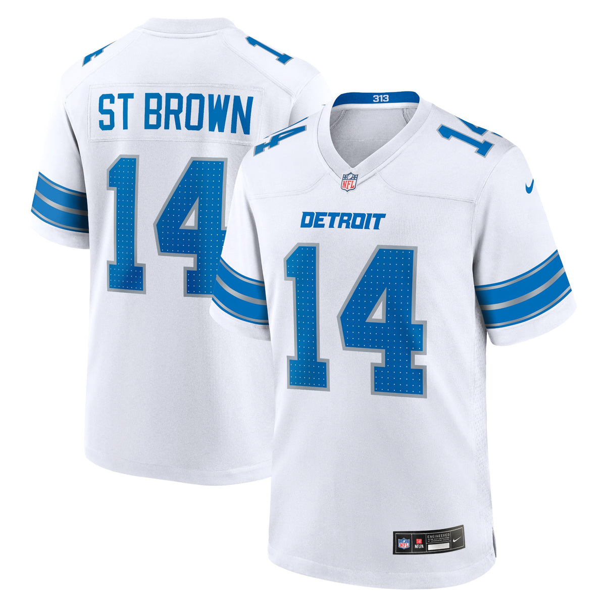 Amon-Ra St. Brown Detroit Lions Nike Game Jersey White