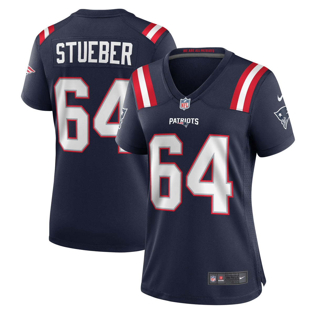 Andrew Stueber New England Patriots Nike Women's Game Player Jersey Navy