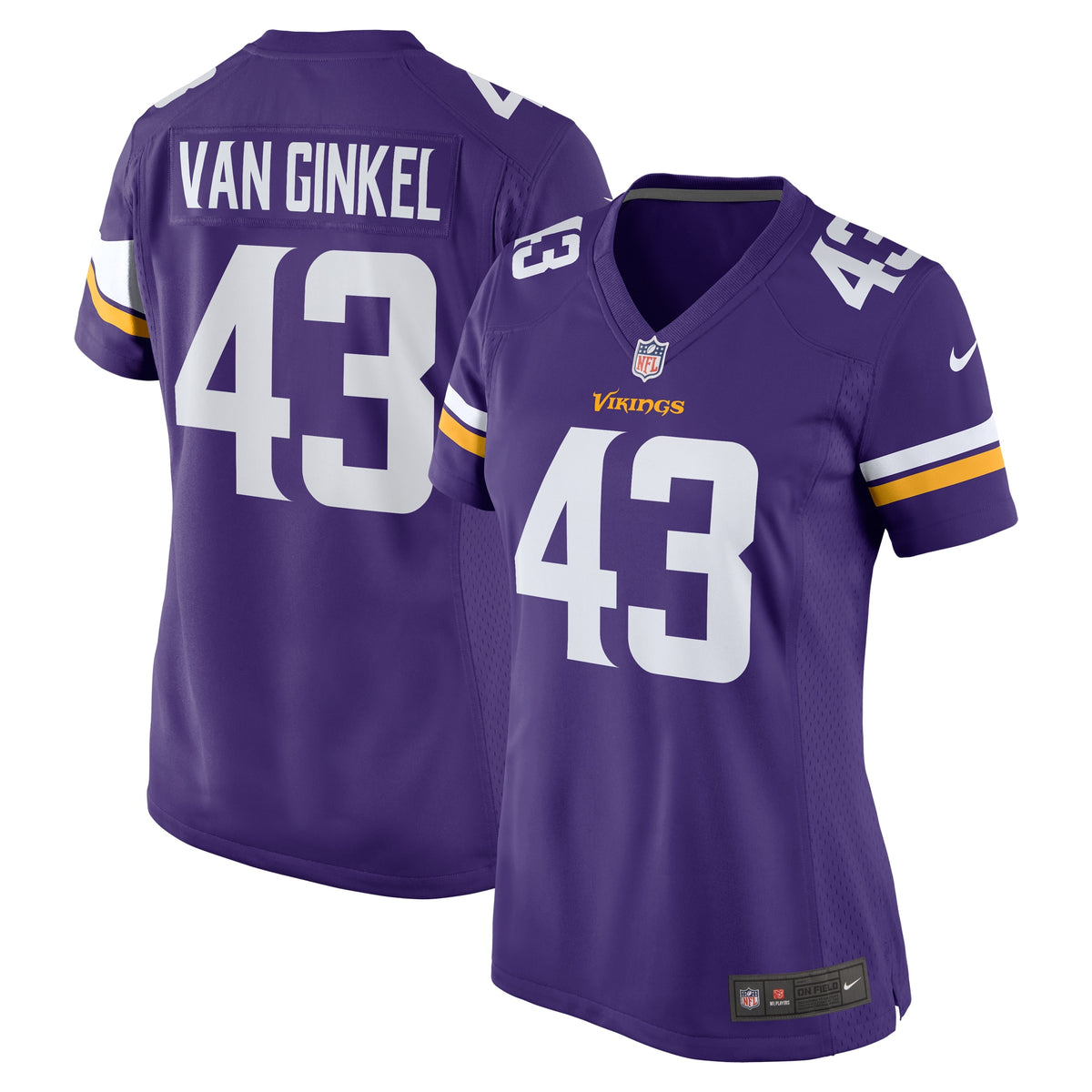 Andrew Van Ginkel Minnesota Vikings Nike Women's Team Game Jersey Purple